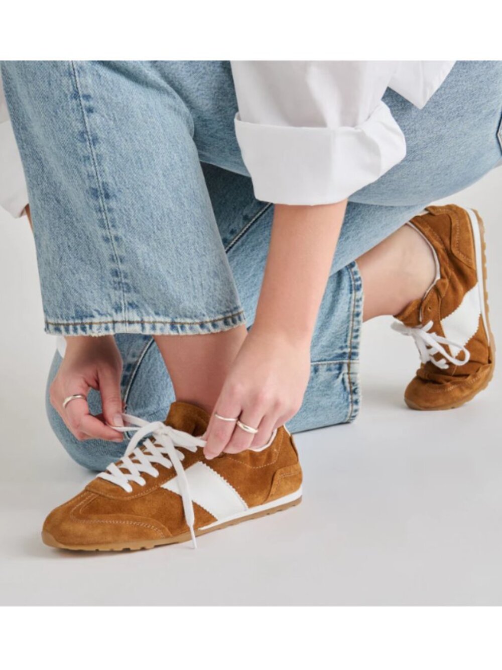 Dolce Vita Made in Italy Shyla Sneakers - Cognac Suede (For Women)